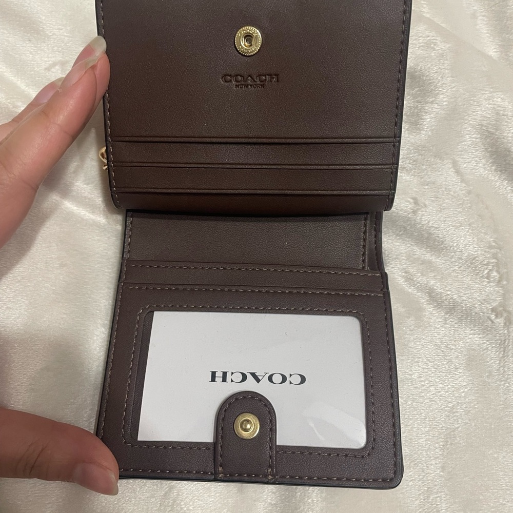 Coach Snap Wallet Brown Signature Chenille - Picture 7 of 10